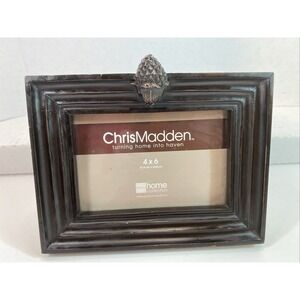 Chris Madden 4x6" Horizontal Ornate Resin Photo 3D Frame Brown W/ Rust Tone